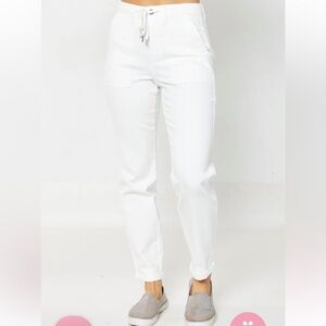 Judy Blue NEW WITH TAGS Garment Dyed White‎ High Rise Cuffed Jogger Jeans 13/31
